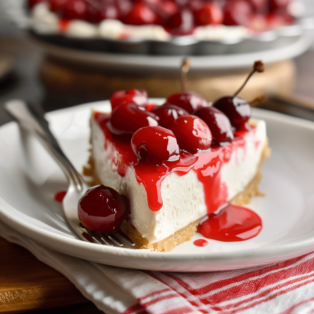 Cherry Cheesecake Recipe No Bake You’ll Love 14 cherry cheesecake recipe no bake slice served with cherry topping