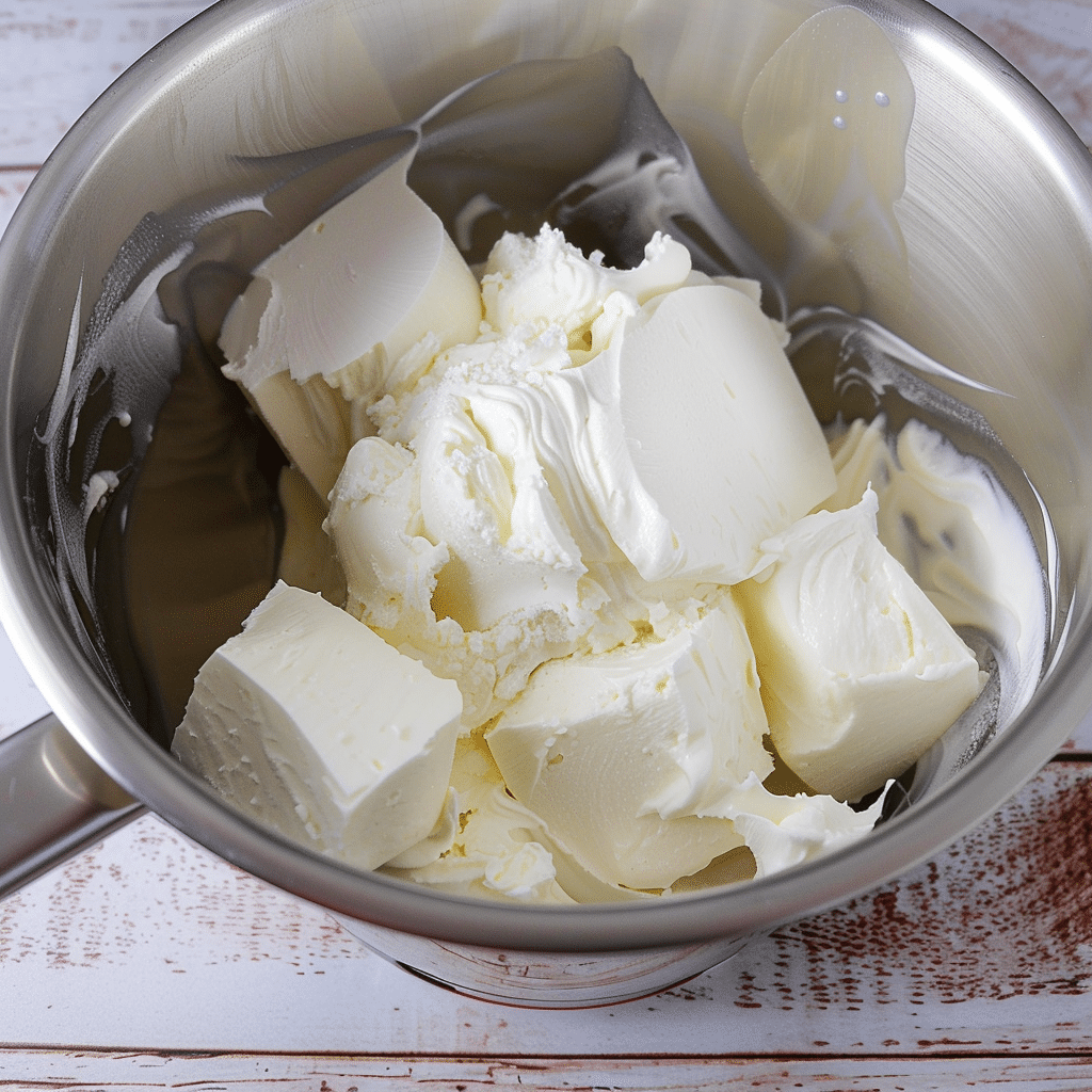 Make This Heavenly Easter No Bake Cheesecake 15 Easter No Bake Cheesecake cream cheese preparation in mixing bowl