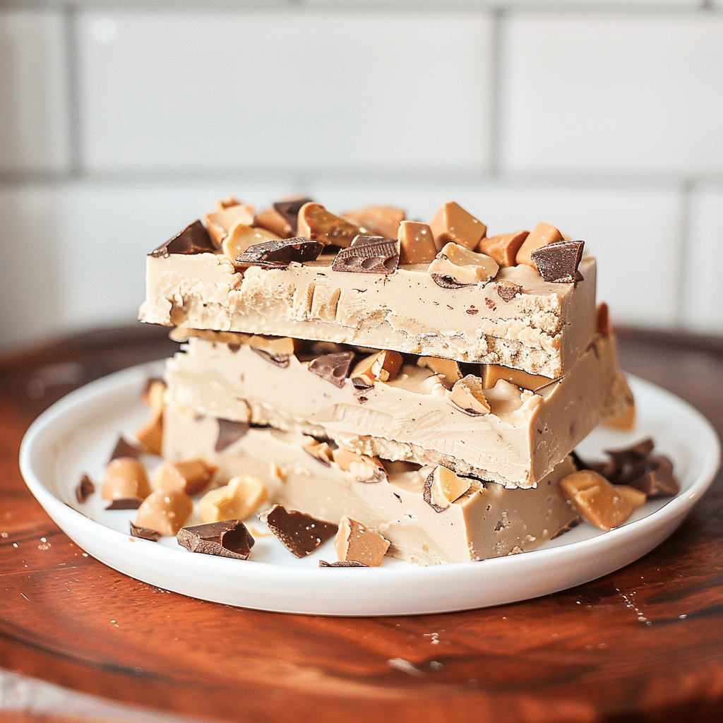 How to Make Frozen Greek Yogurt Bars 15 Served frozen Greek yogurt bars on a white plate
