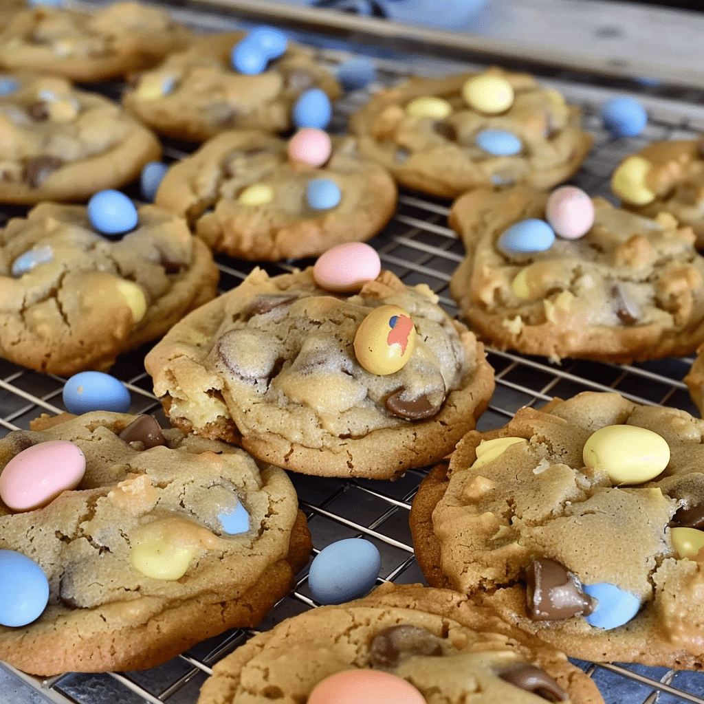 Ultimate Mini Cadbury Eggs Cookies for Your Easter Spread 14 mini Cadbury eggs cookies stacked showing chewy centers and colorful shells