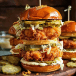 Crunchy Chicken Burger Recipe You Need Tonight 13 Double layer Crunchy Chicken Burger Recipe close-up