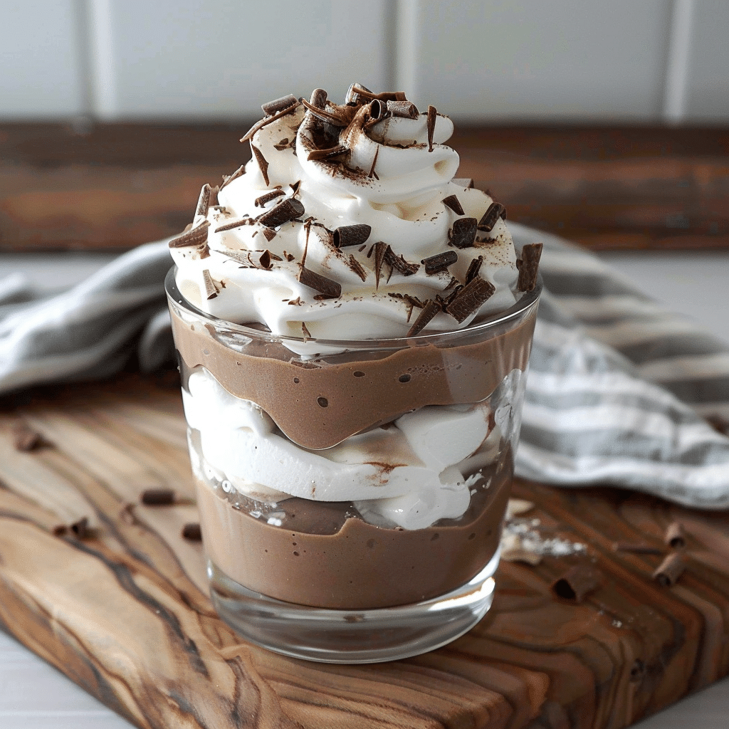 Cottage Cheese Chocolate Mousse: Quick, Rich Dessert 15 Chocolate cottage cheese mousse in a glass on a wooden board