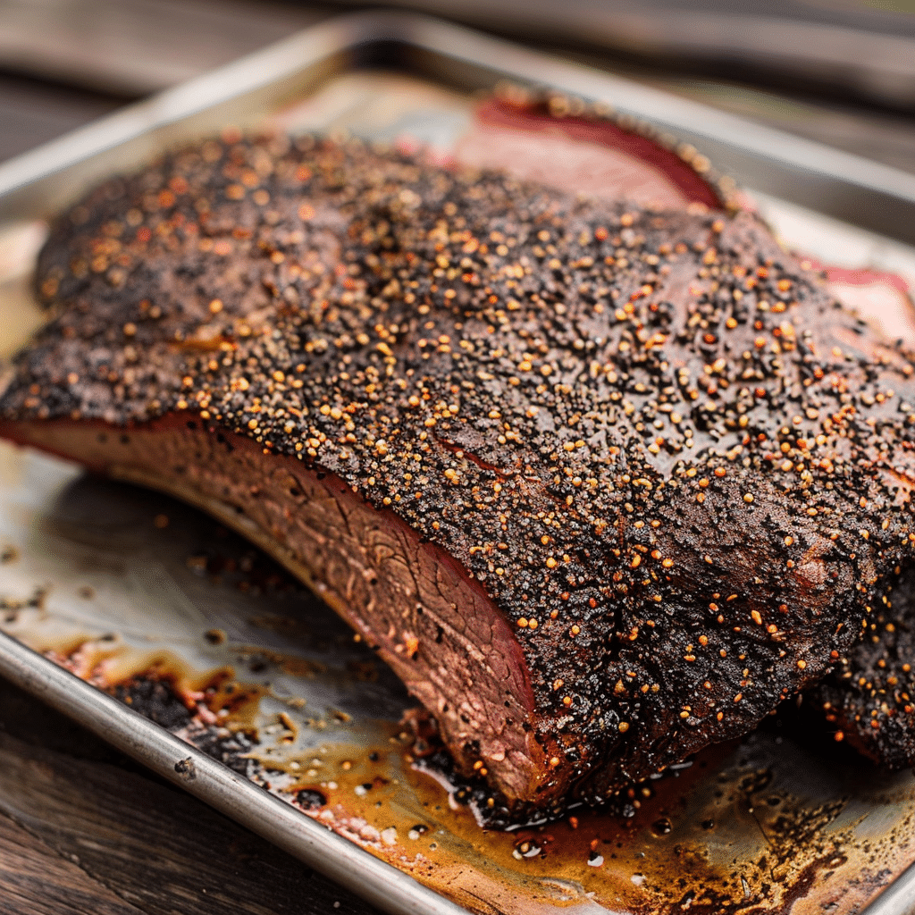 Montreal Smoked Meat Recipe You’ll Make Again & Again 16 Cooked Montreal smoked brisket resting on tray