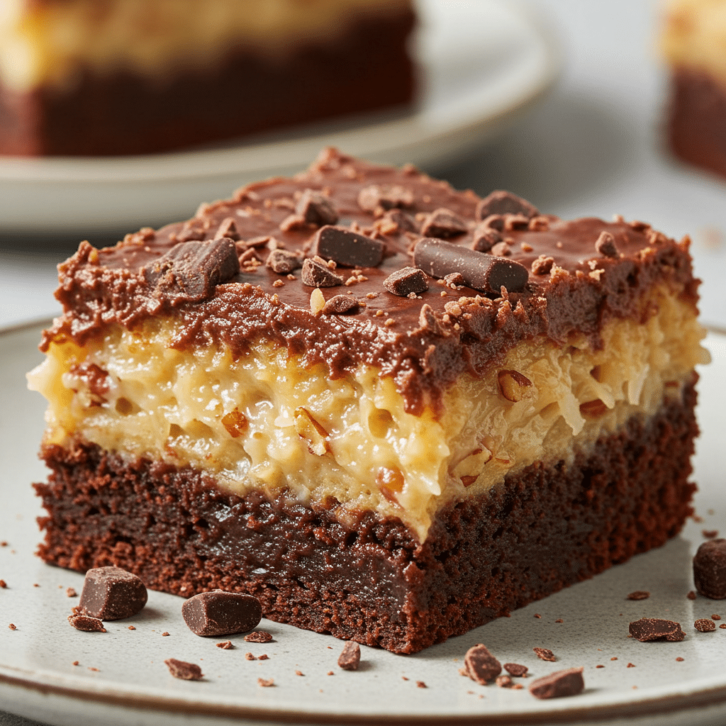 Decadent German Chocolate Poke Cake