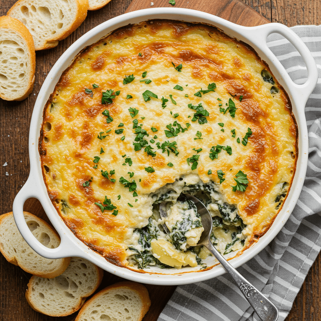 Easy Baked Spinach Artichoke Dip
