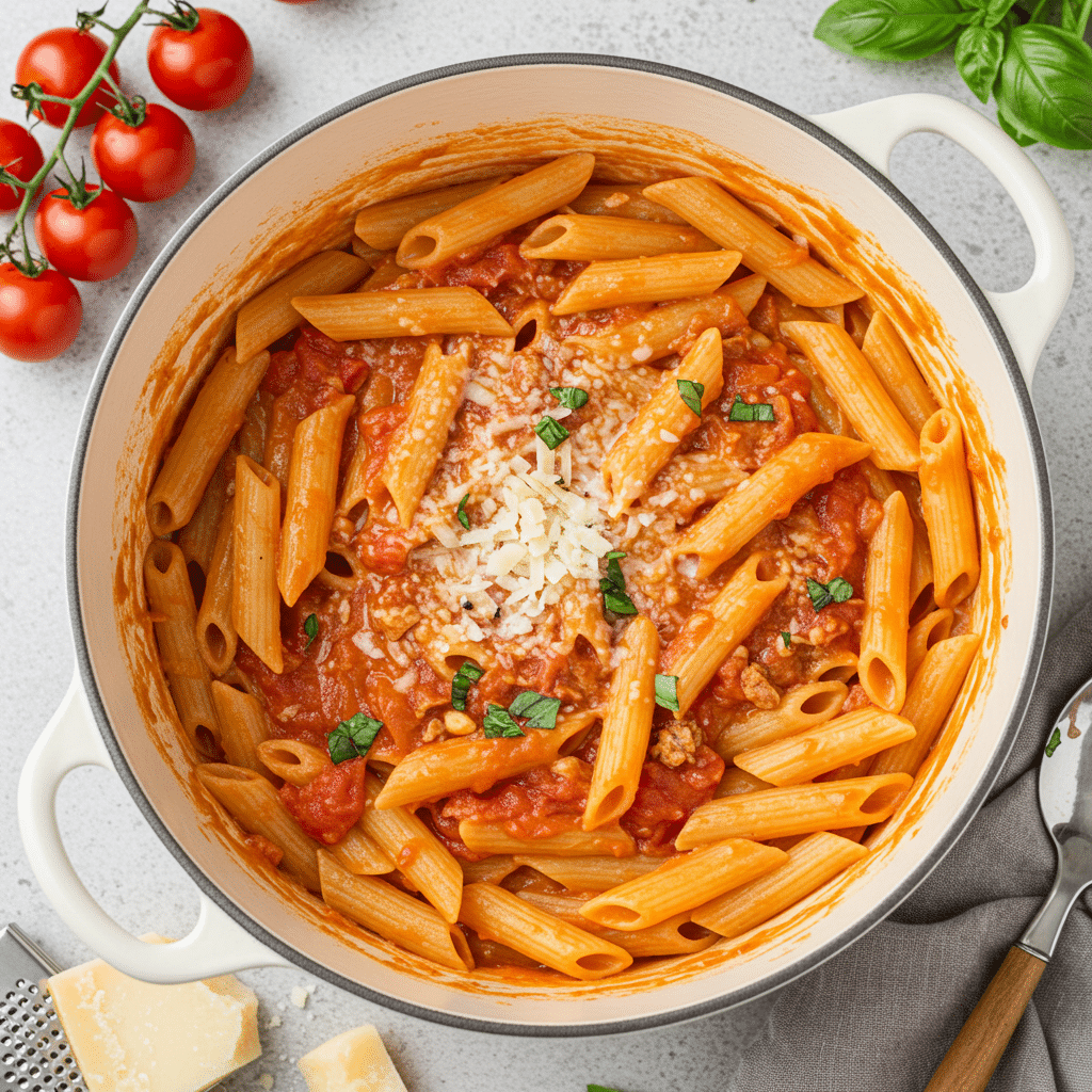 11 Easy Creamy Pasta Recipes for a Perfect Dinner Tonight 5 One Pot Tomato Cream Pasta