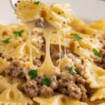 Creamy Parmesan Garlic Beef Bowtie Pasta Recipe 4 Parmesan Garlic Beef Bowtie Pasta