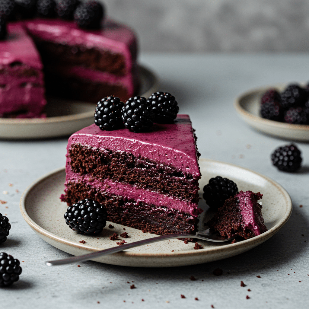 Velvety Blackberry Gothic Cake