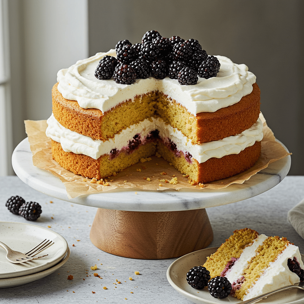Zesty Lemon Blackberry Cake