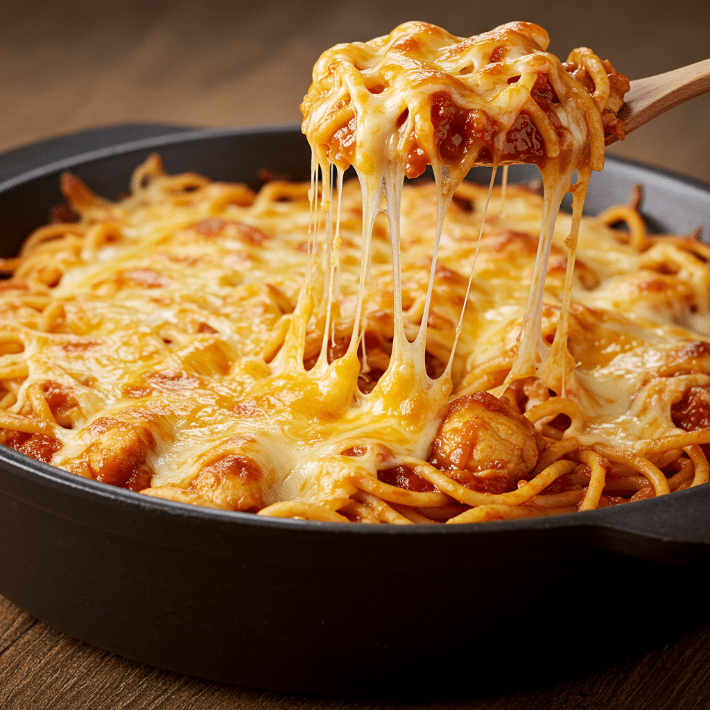 Cheesy spicy chicken spaghetti