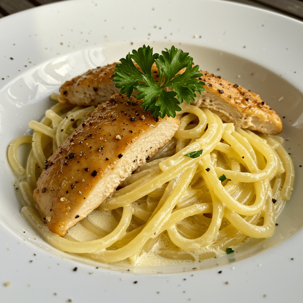 Creamy Chicken Pasta with Garlic & Parmesan