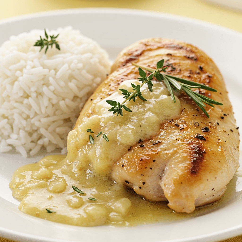 Creamy Garlic Butter Chicken with Rice