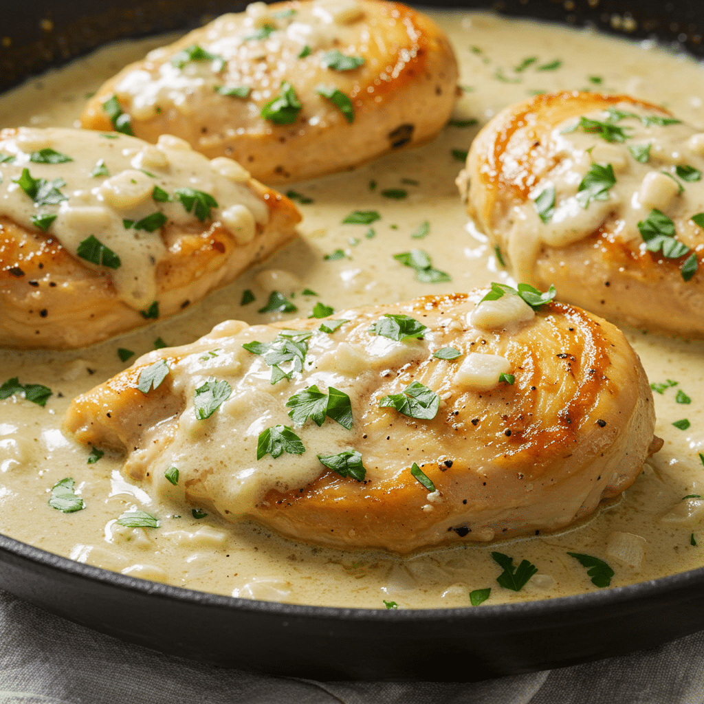Easy Mozzarella Chicken Recipe in Rich Basil Cream Sauce