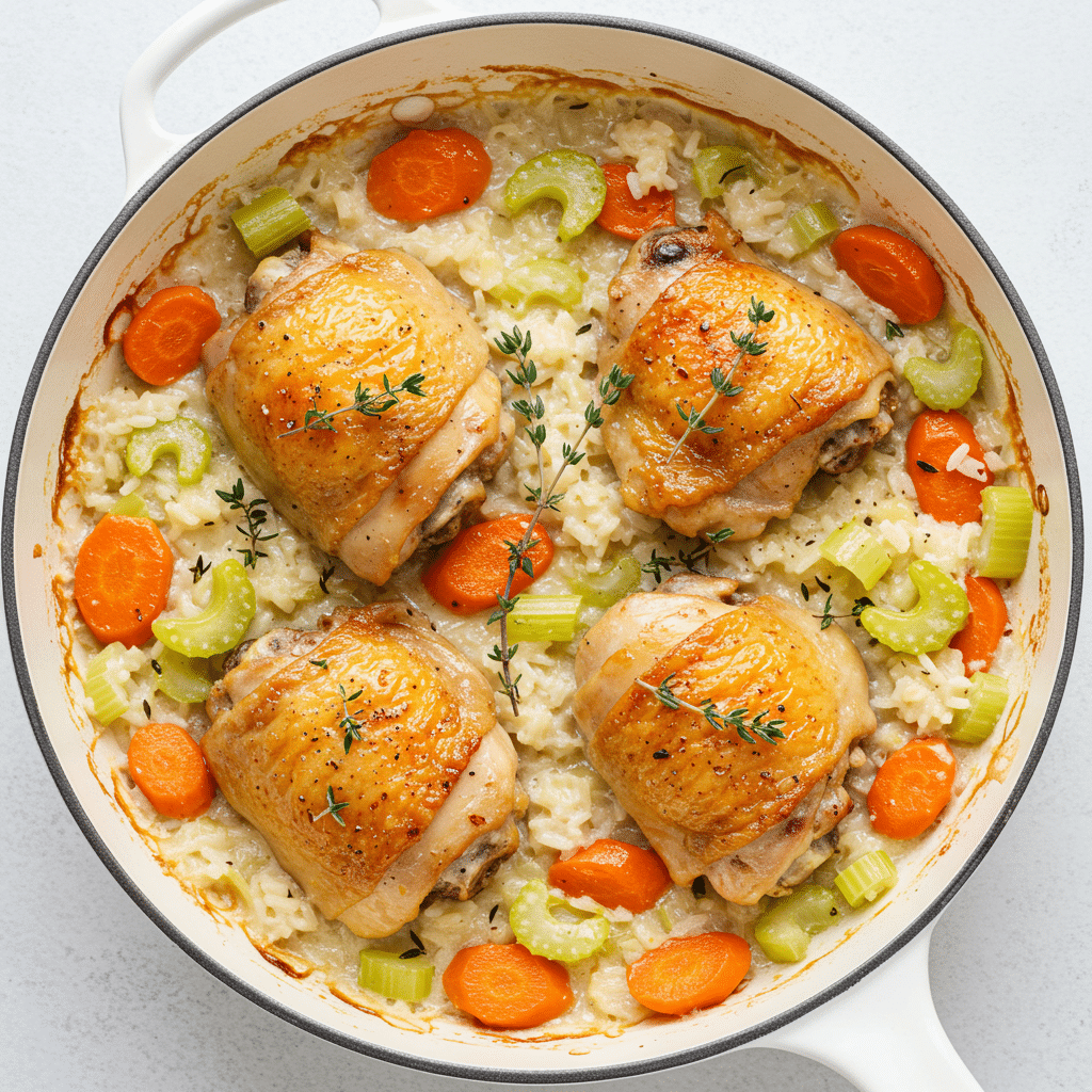 Easy One Pan Chicken Rice Bake